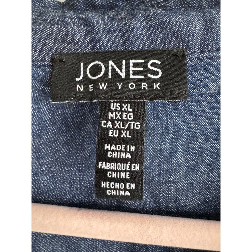 Jones New York Denim Jean Puff Sleeve Dress xl EUC - Picture 3 of 6